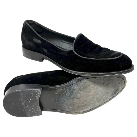 Suitsupply Black‎ Cotton Velvet Tuxedo Slip On Loafers